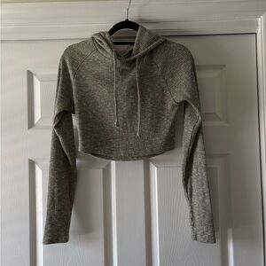 Gymshark Heathered Green Cropped Hoodie